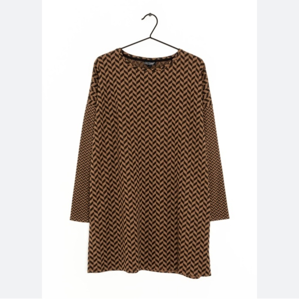 Topshop chevron print‎ shift dress lightweight sweater dress size 8
